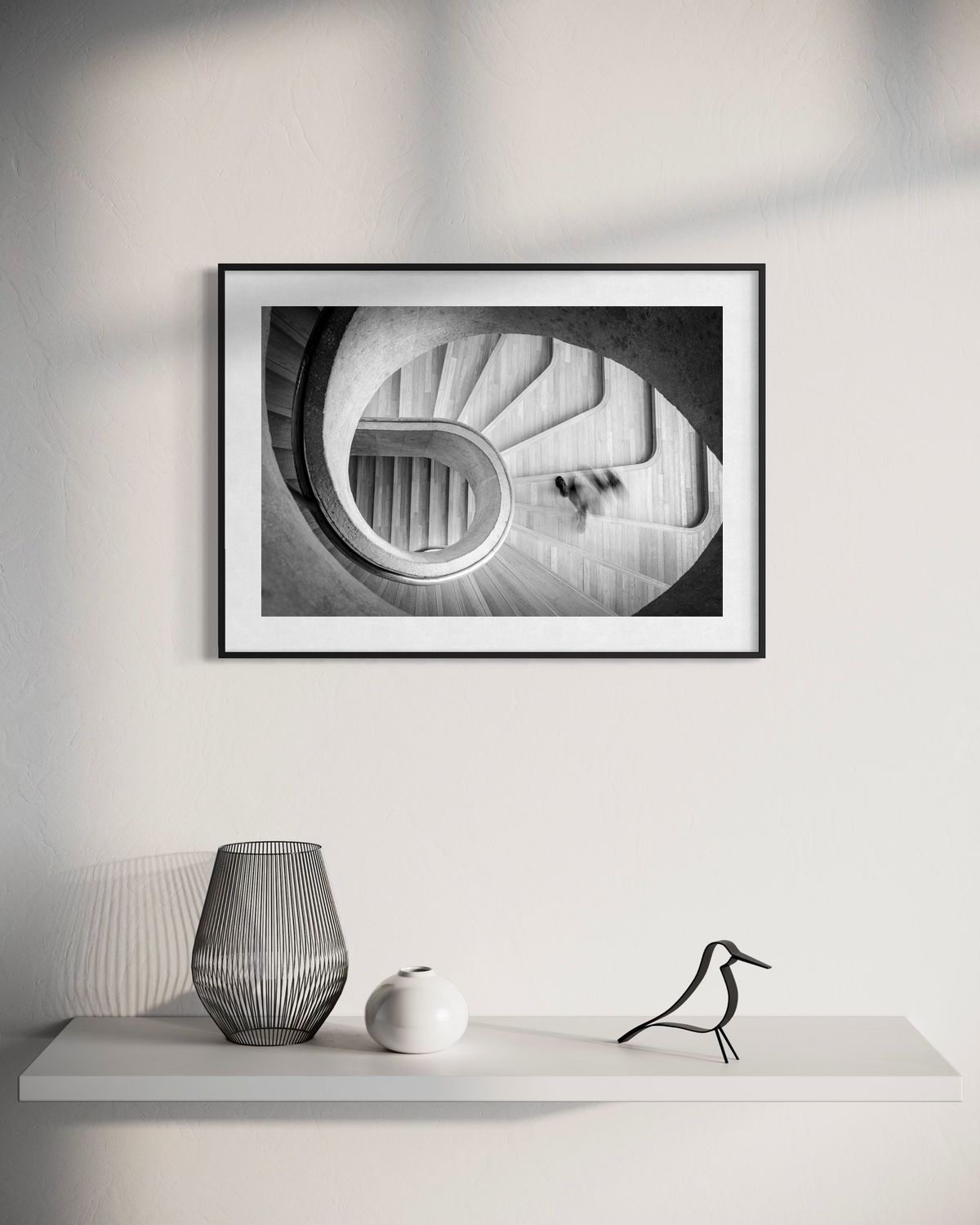 Blured Ascent by Marc Estruch: black frame with white mat, 40 x 60 cm, on a wall