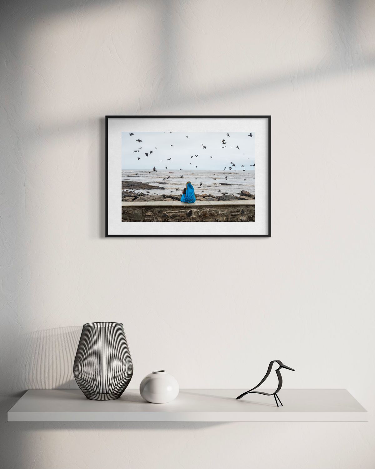 Contemplation by Suresh Naganathan: black frame with white mat, 30 x 45 cm, on a wall