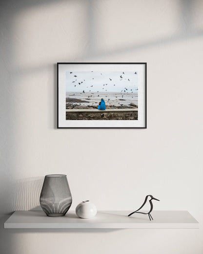 Contemplation by Suresh Naganathan: black frame with white mat, 30 x 45 cm, on a wall