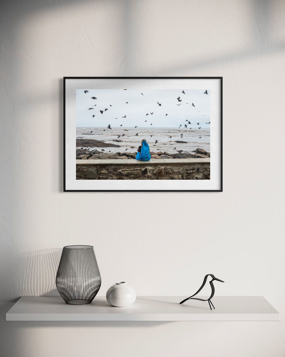 Contemplation by Suresh Naganathan: black frame with white mat, 40 x 60 cm, on a wall