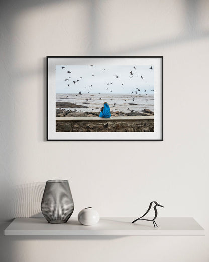 Contemplation by Suresh Naganathan: black frame with white mat, 40 x 60 cm, on a wall