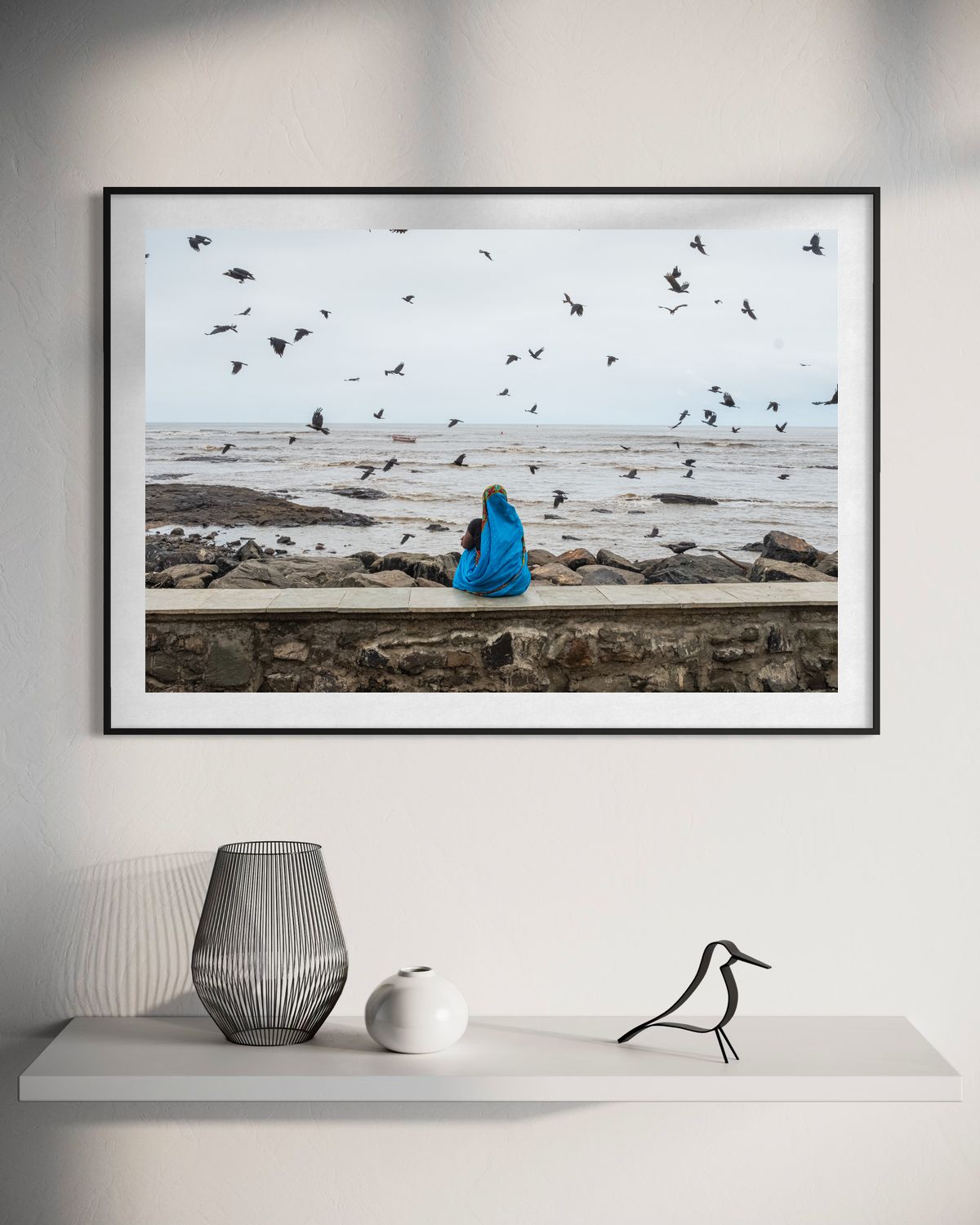 Contemplation by Suresh Naganathan: black frame with white mat, 60 x 90 cm, on a wall