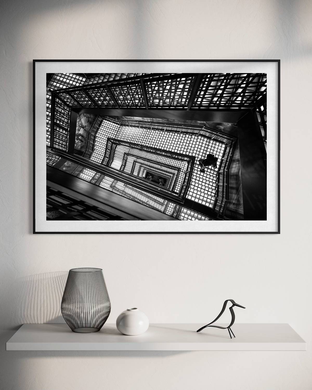 Endless ascent by Marc Estruch: black frame with white mat, 60 x 90 cm, on a wall