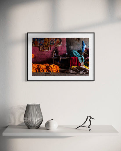 Flowers and Colors by Suresh Naganathan: black frame with white mat, 40 x 60 cm, on a wall