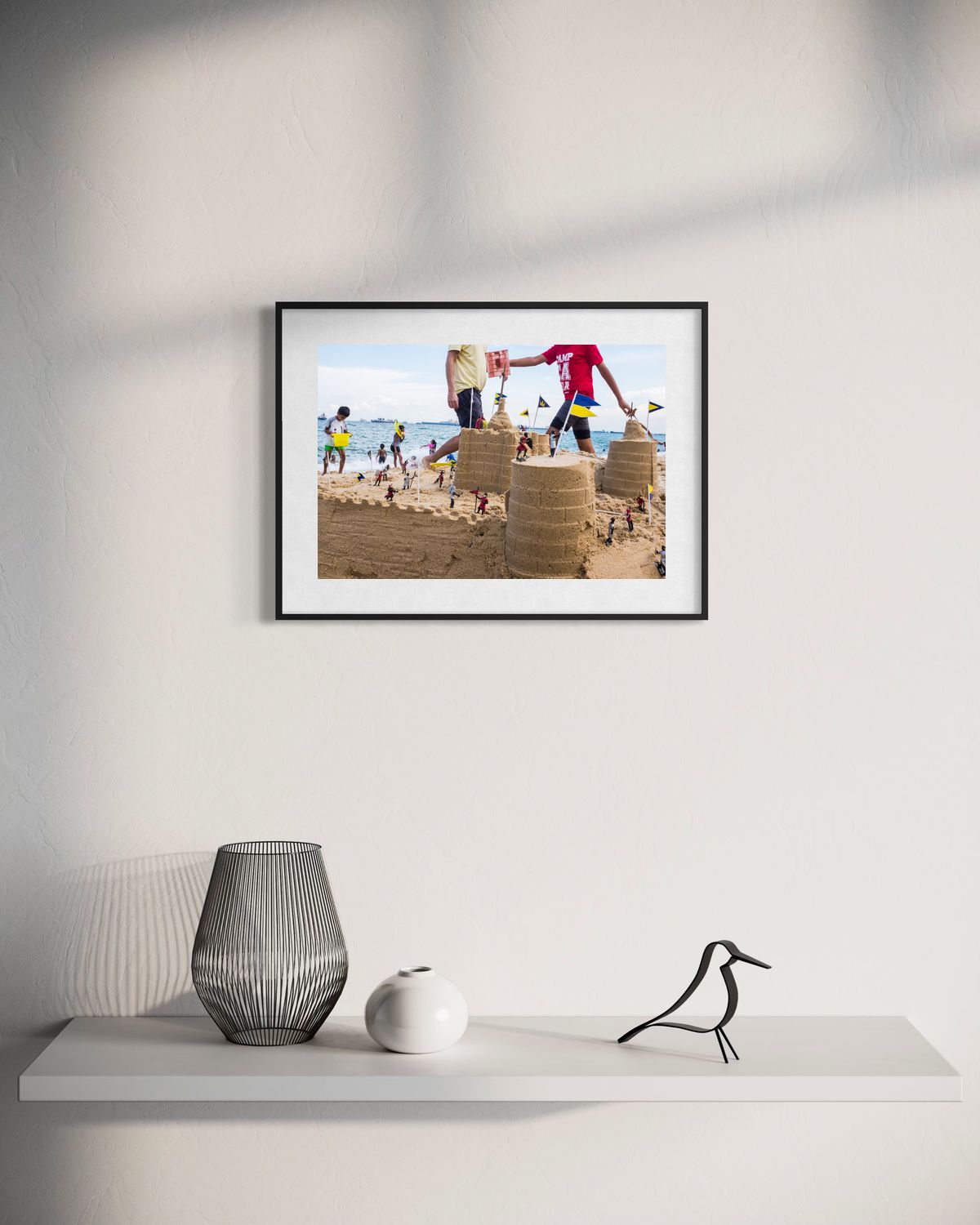 Gulliver's Travels by Suresh Naganathan: black frame with white mat, 30 x 45 cm, on a wall