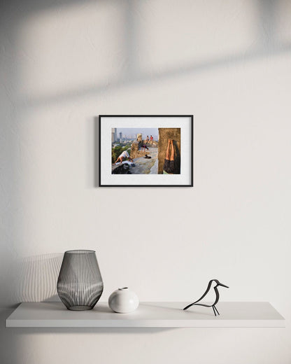 Morning Exercise by Suresh Naganathan: black frame with white mat, 20 x 30 cm, on a wall