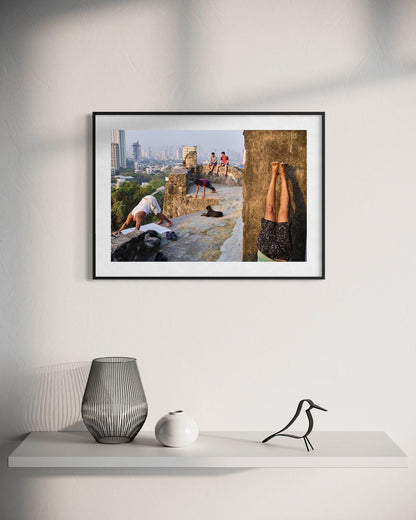 Morning Exercise by Suresh Naganathan: black frame with white mat, 40 x 60 cm, on a wall