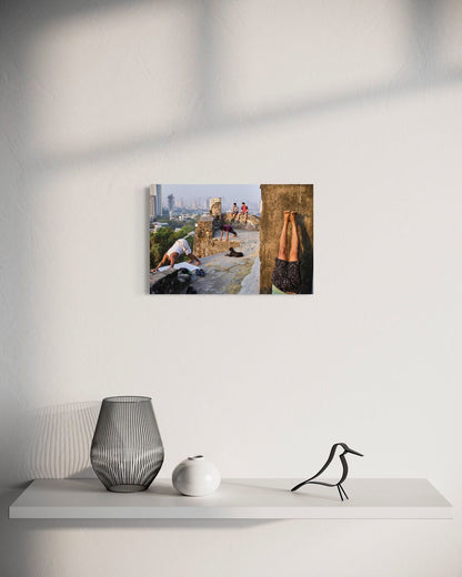 Morning Exercise by Suresh Naganathan: unframed print, 30 x 45 cm, on a wall