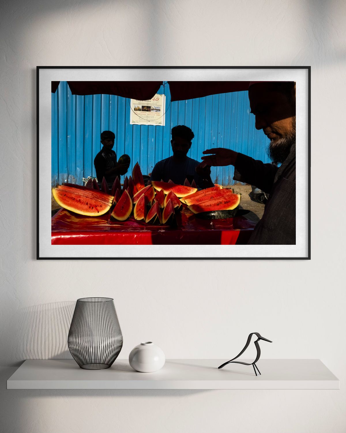 Watermelons by Suresh Naganathan: black frame with white mat, 60 x 90 cm, on a wall